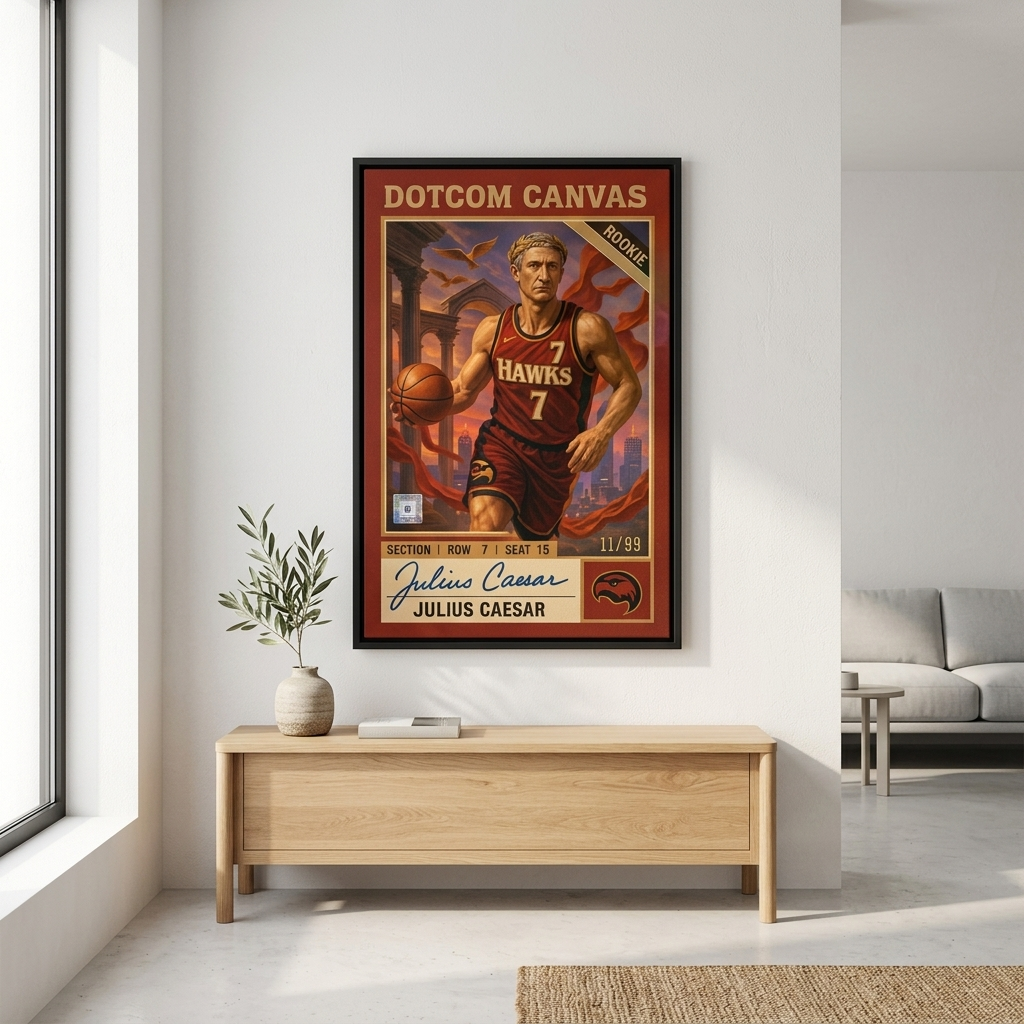 Julius Caesar Basketball Card Leinwand Raum-Mockup
