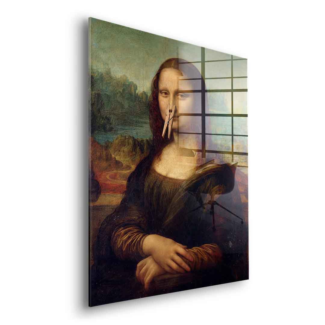 DOTCOMCANVAS Mona Lisa 2 for Toilett Acrylglasbild – Humor Klassik WC Wandbild