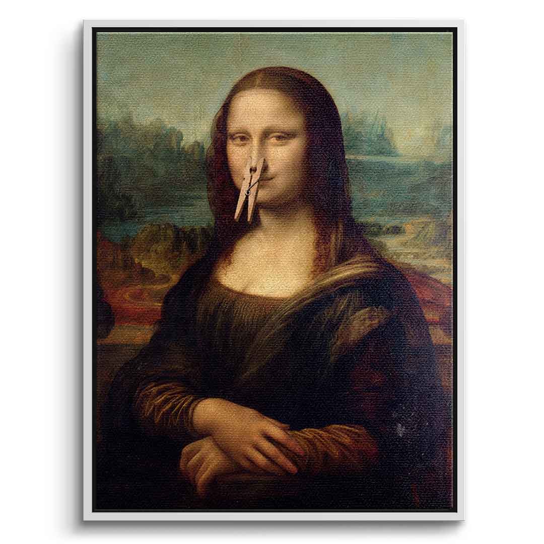 DOTCOMCANVAS Mona Lisa 2 for Toilett Leinwandbild – Humor Klassik WC Wandbild