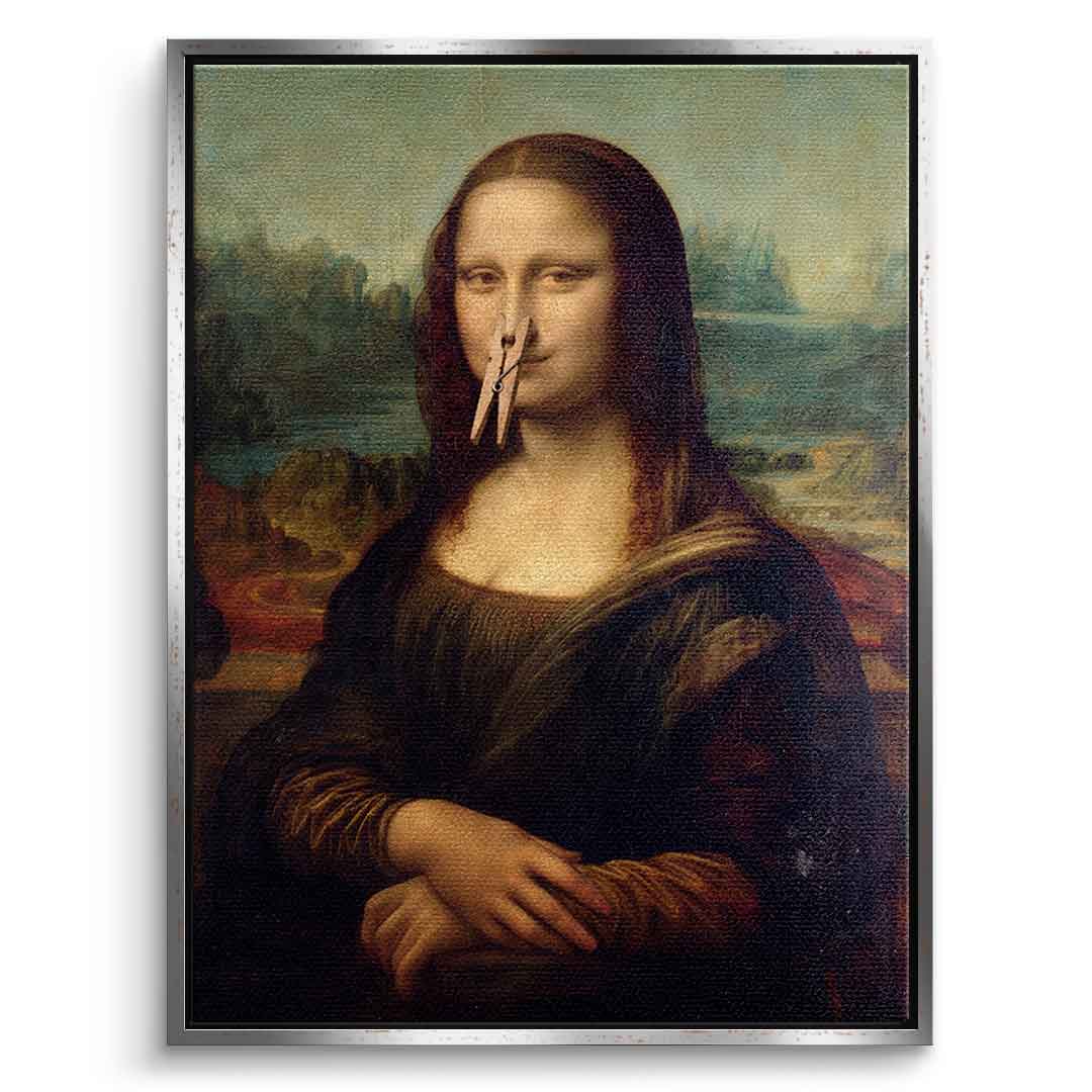 DOTCOMCANVAS Mona Lisa 2 for Toilett Leinwandbild – Humor Klassik WC Wandbild