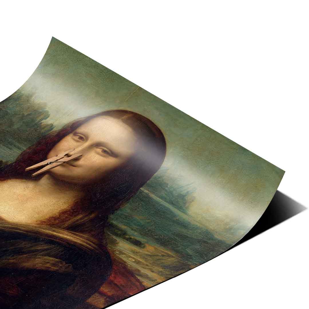 DOTCOMCANVAS Mona Lisa 2 for Toilett Poster – Humor Klassik WC Wandbild