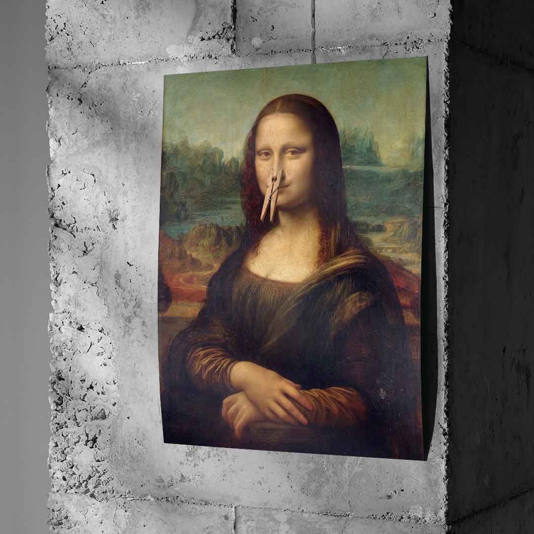 DOTCOMCANVAS Mona Lisa 2 for Toilett Poster – Humor Klassik WC Wandbild