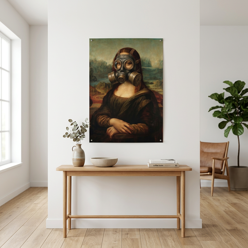 Mona Lisa 3 for Toilett Poster Raum-Mockup