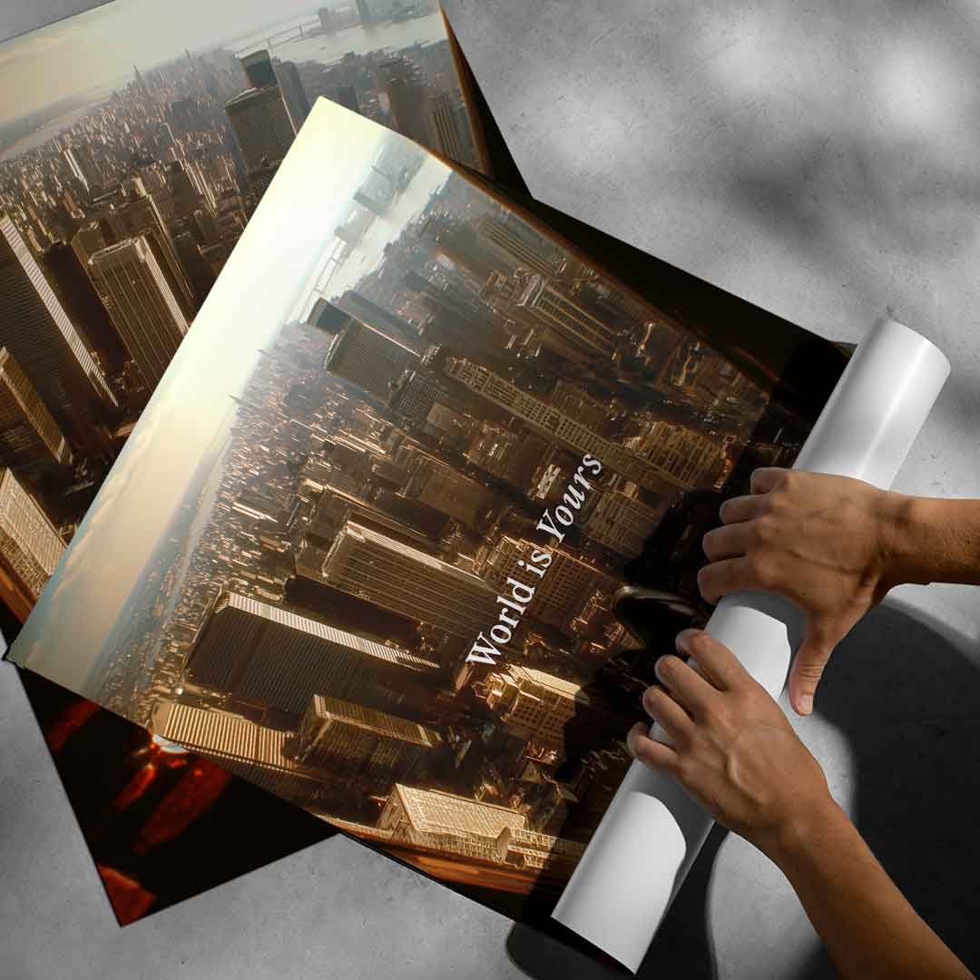 DOTCOMCANVAS World is Yours Poster Roll-up Versand