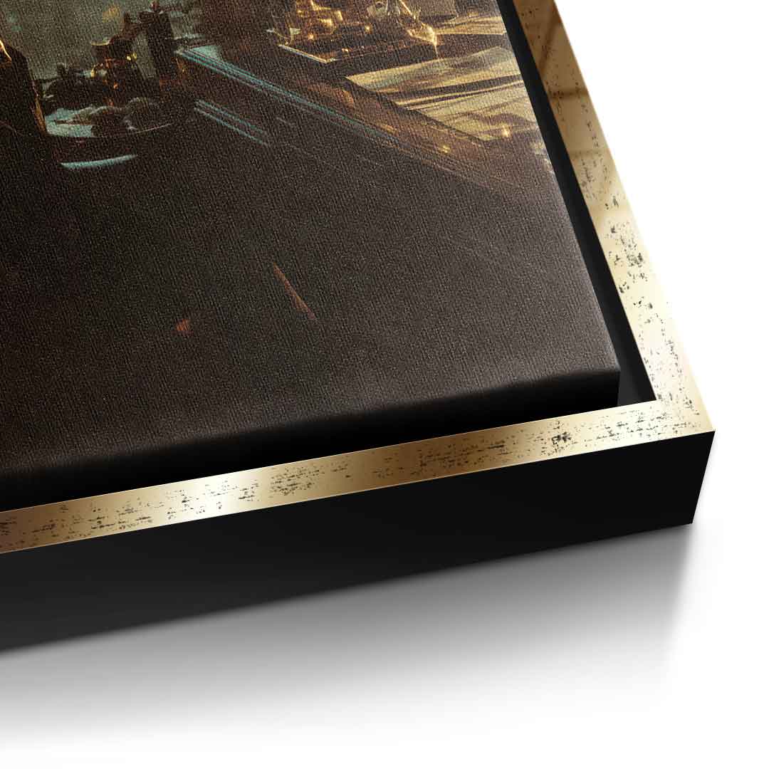 DOTCOMCANVAS Master the Morning Leinwandbild Gold Rahmen Detail