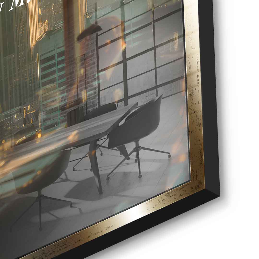 DOTCOMCANVAS® Visionary Mindset Acrylglas – Seitenansicht