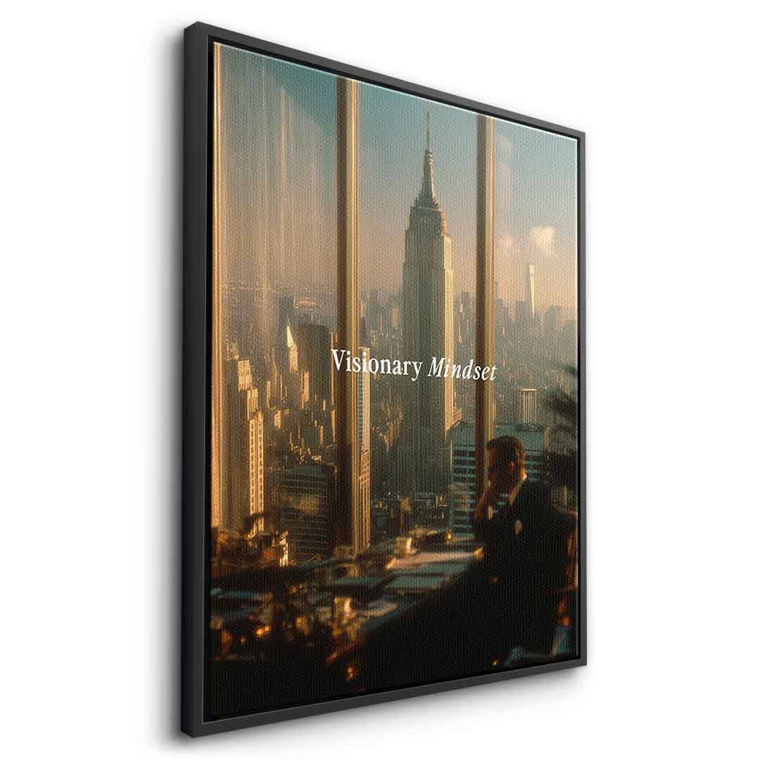 DOTCOMCANVAS® Visionary Mindset Leinwandbild – Detailansicht Rahmen