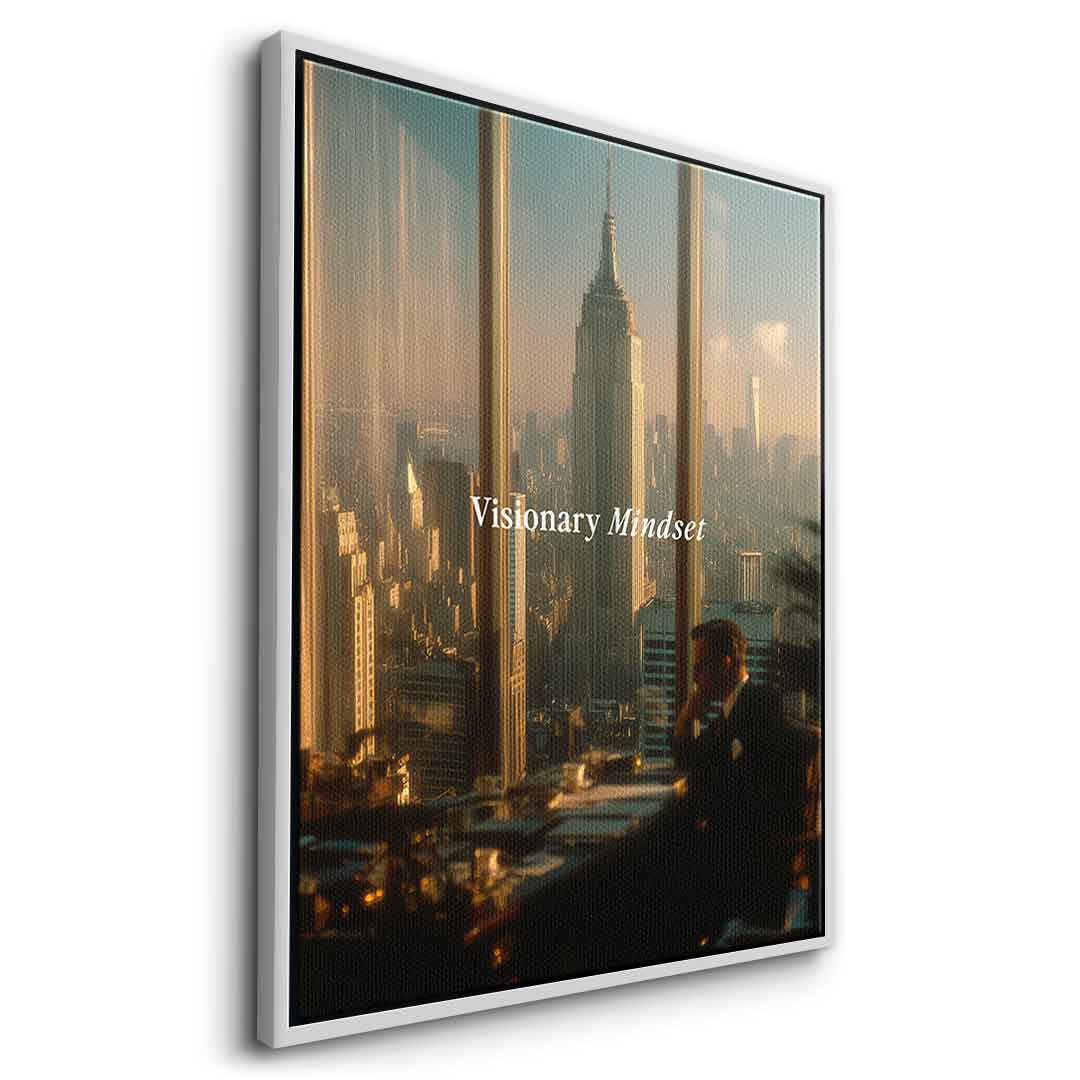 DOTCOMCANVAS® Visionary Mindset Leinwandbild – Detailansicht Rahmen
