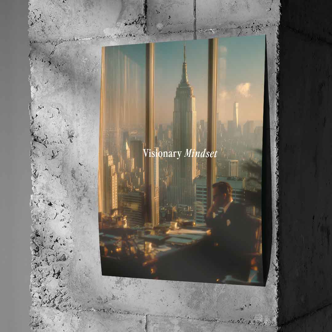 DOTCOMCANVAS® Visionary Mindset Poster – Betonwand