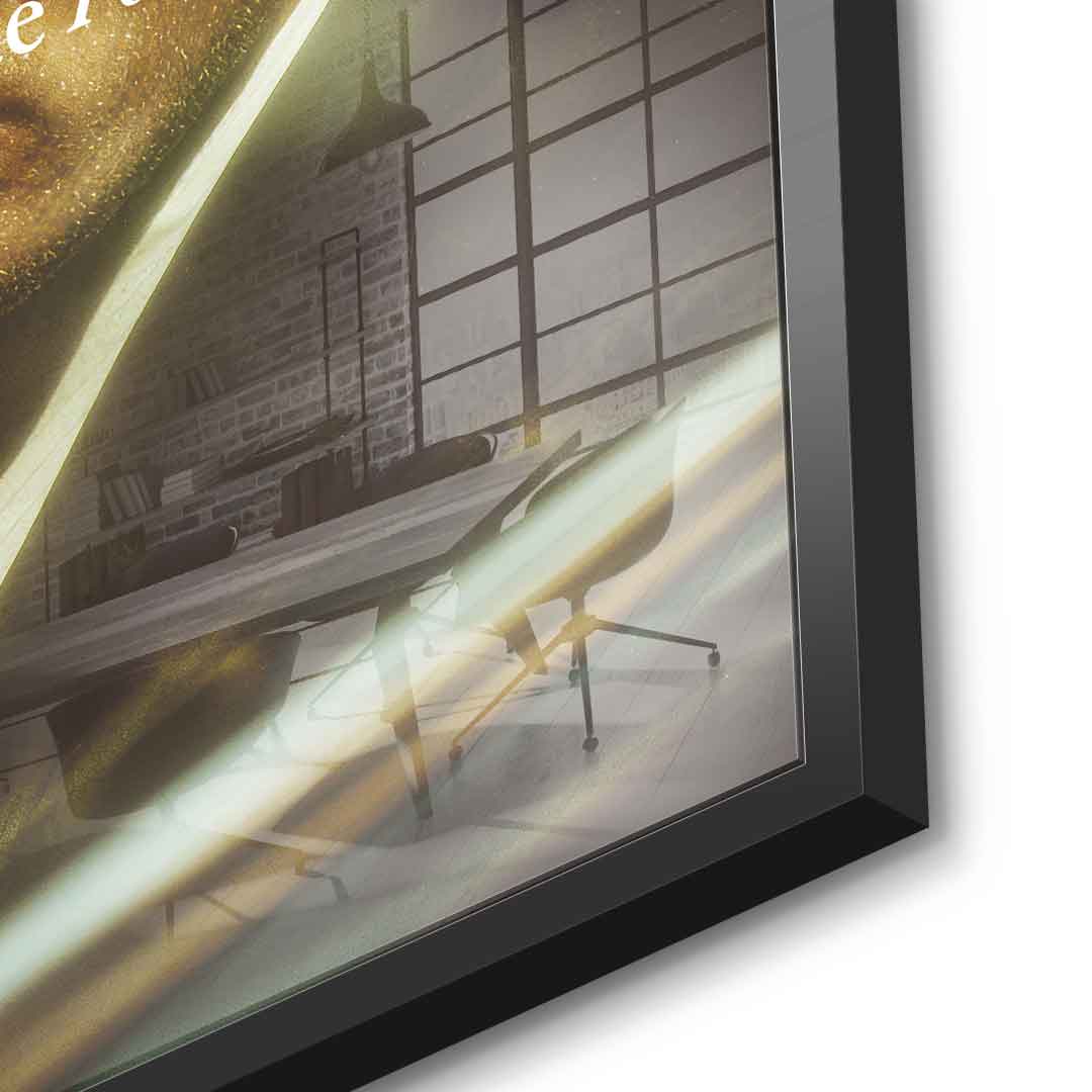 DOTCOMCANVAS® Absolute Focus Acrylglas – Seitenansicht