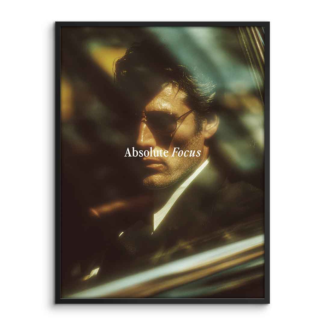 DOTCOMCANVAS® Absolute Focus Poster – Vorderansicht im Rahmen