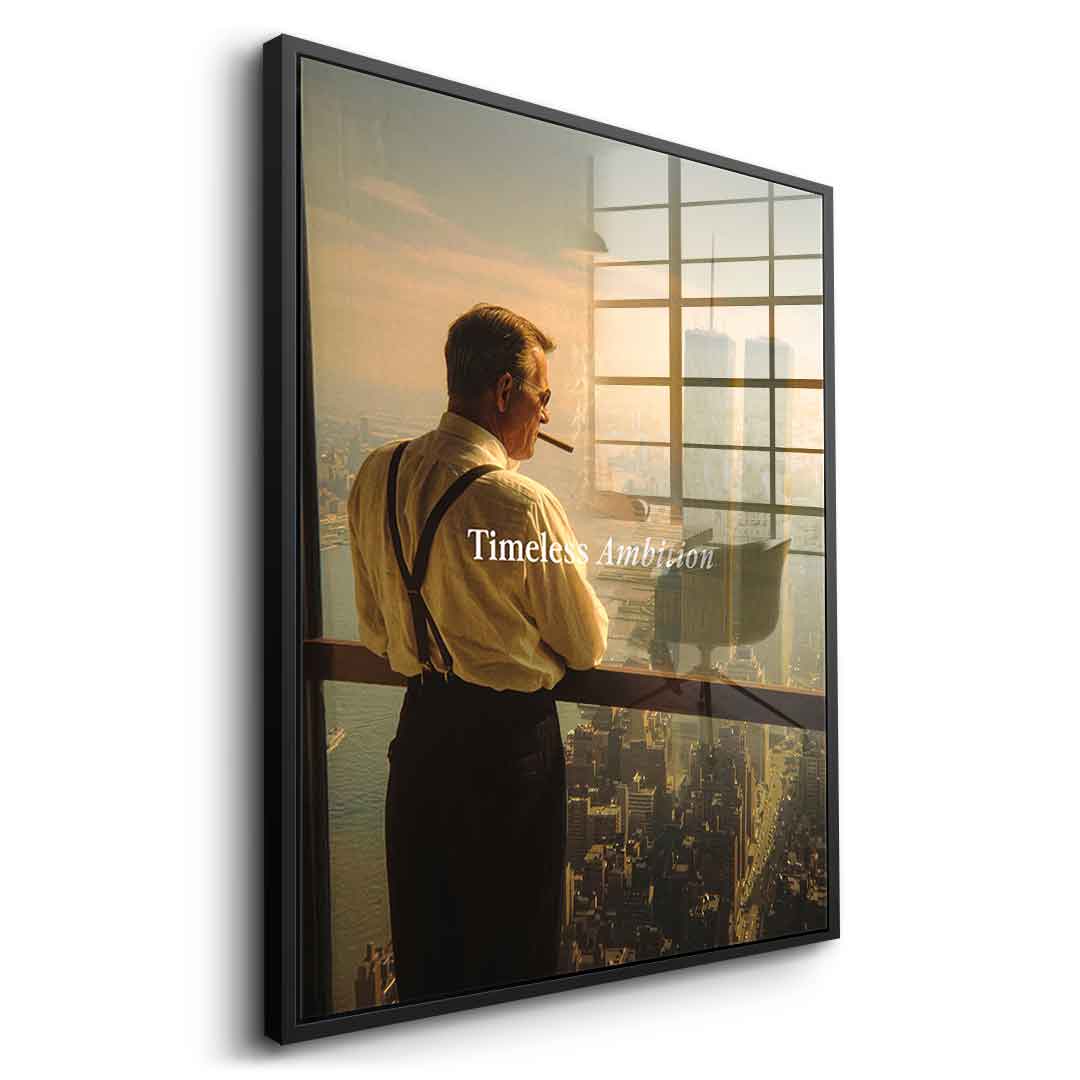 DOTCOMCANVAS Timeless Ambition Acrylglasbild Seitenansicht schwarzer Rahmen