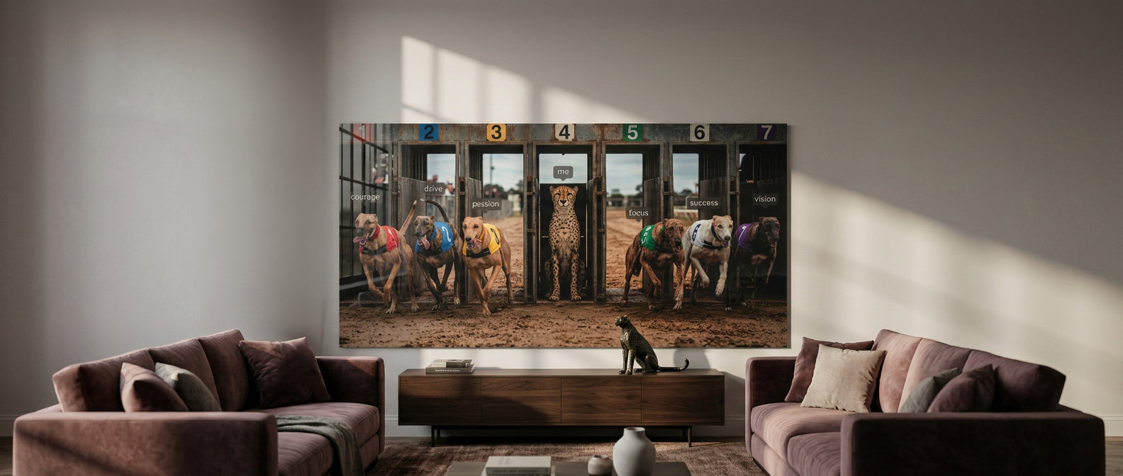 Banner Acrylglasbild Me vs. MyGoals