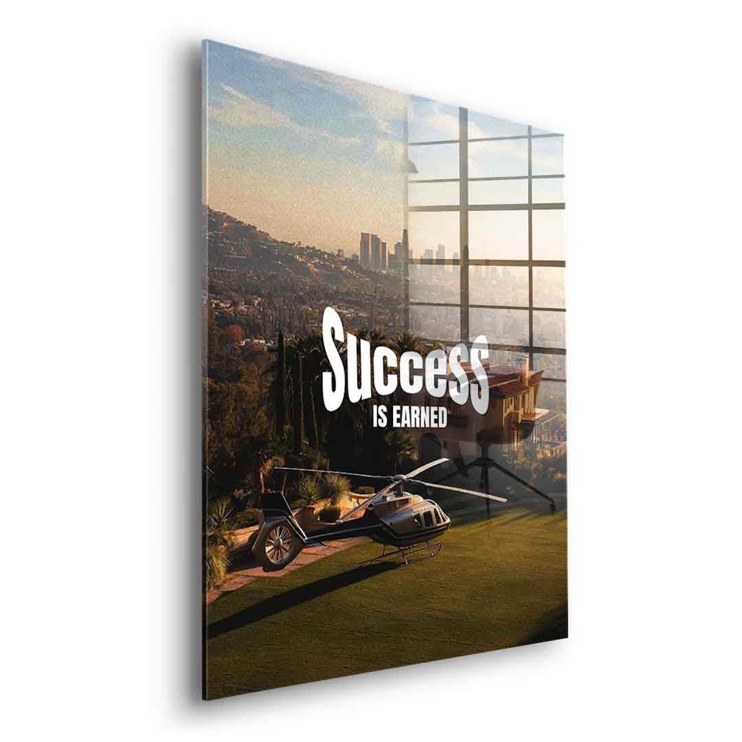 DOTCOMCANVAS Success is Earned Acrylglasbild Detailaufnahme Druckqualität