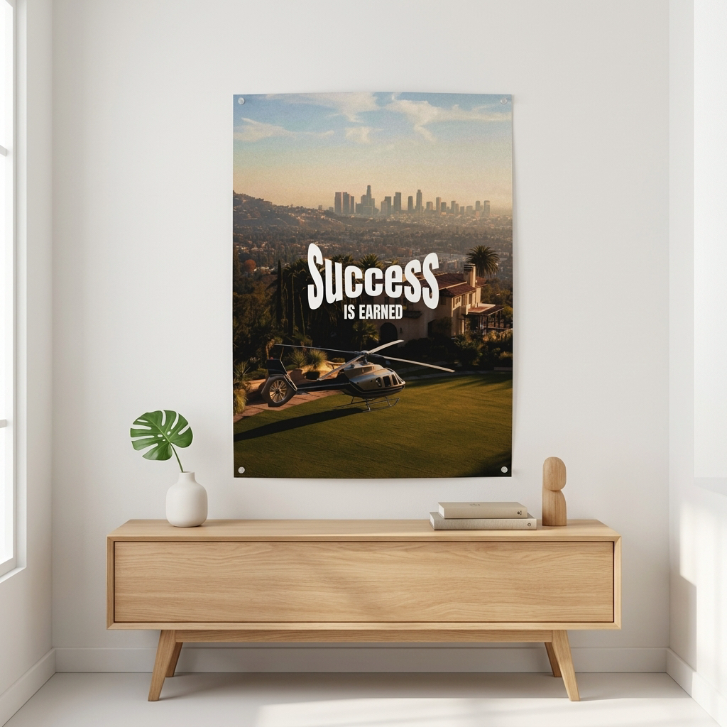 Success is Earned Poster Raum-Mockup
