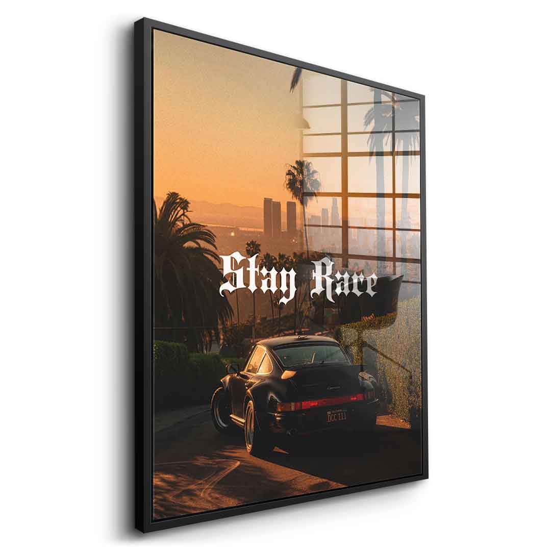 DOTCOMCANVAS Stay Rare Acrylglasbild Seitenansicht schwarzer Rahmen
