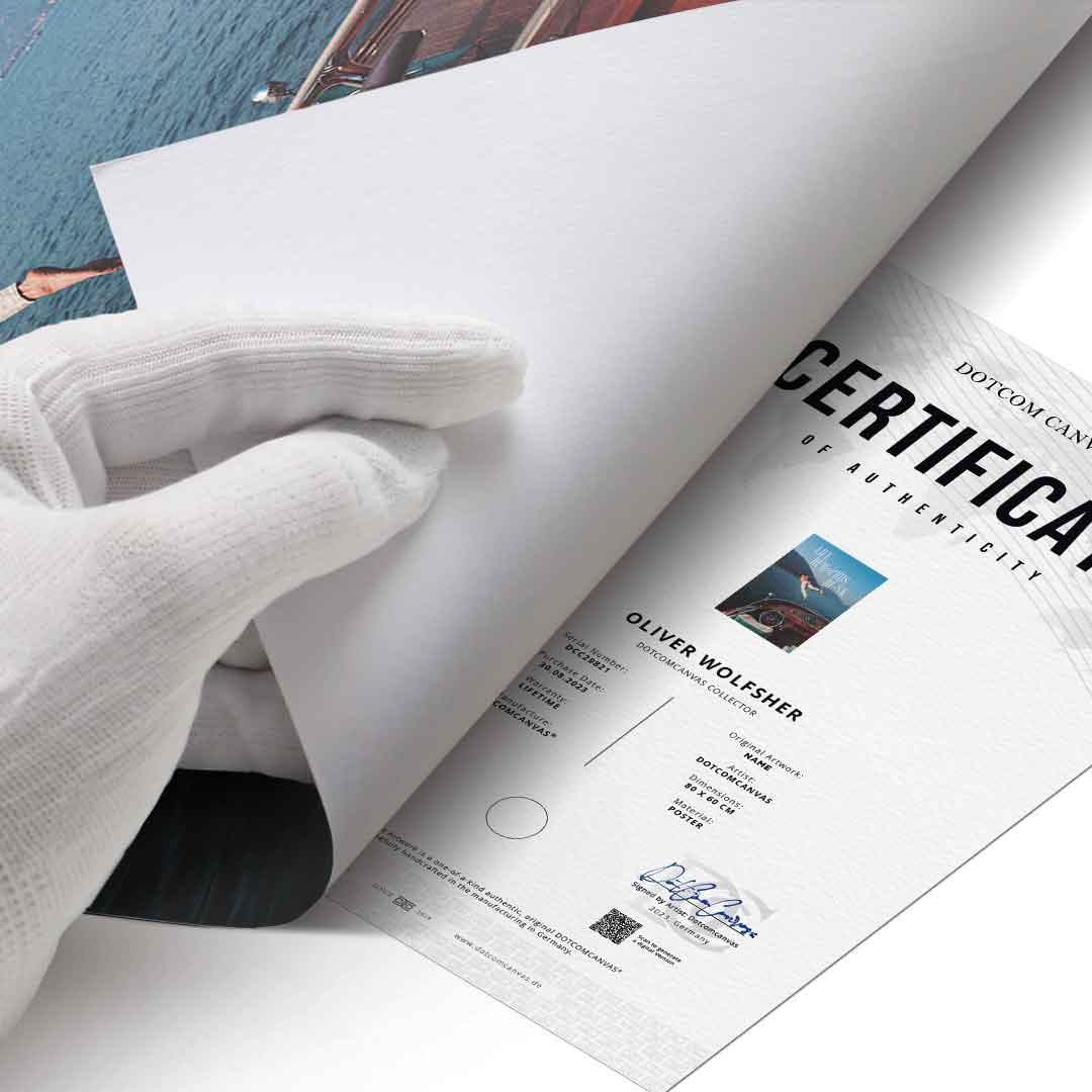 DOTCOMCANVAS Life Rewards Risk Poster Echtheitszertifikat