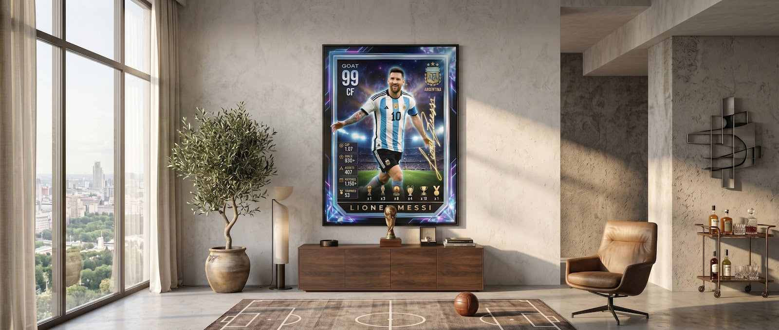 Messi Trade Card Leinwand Banner
