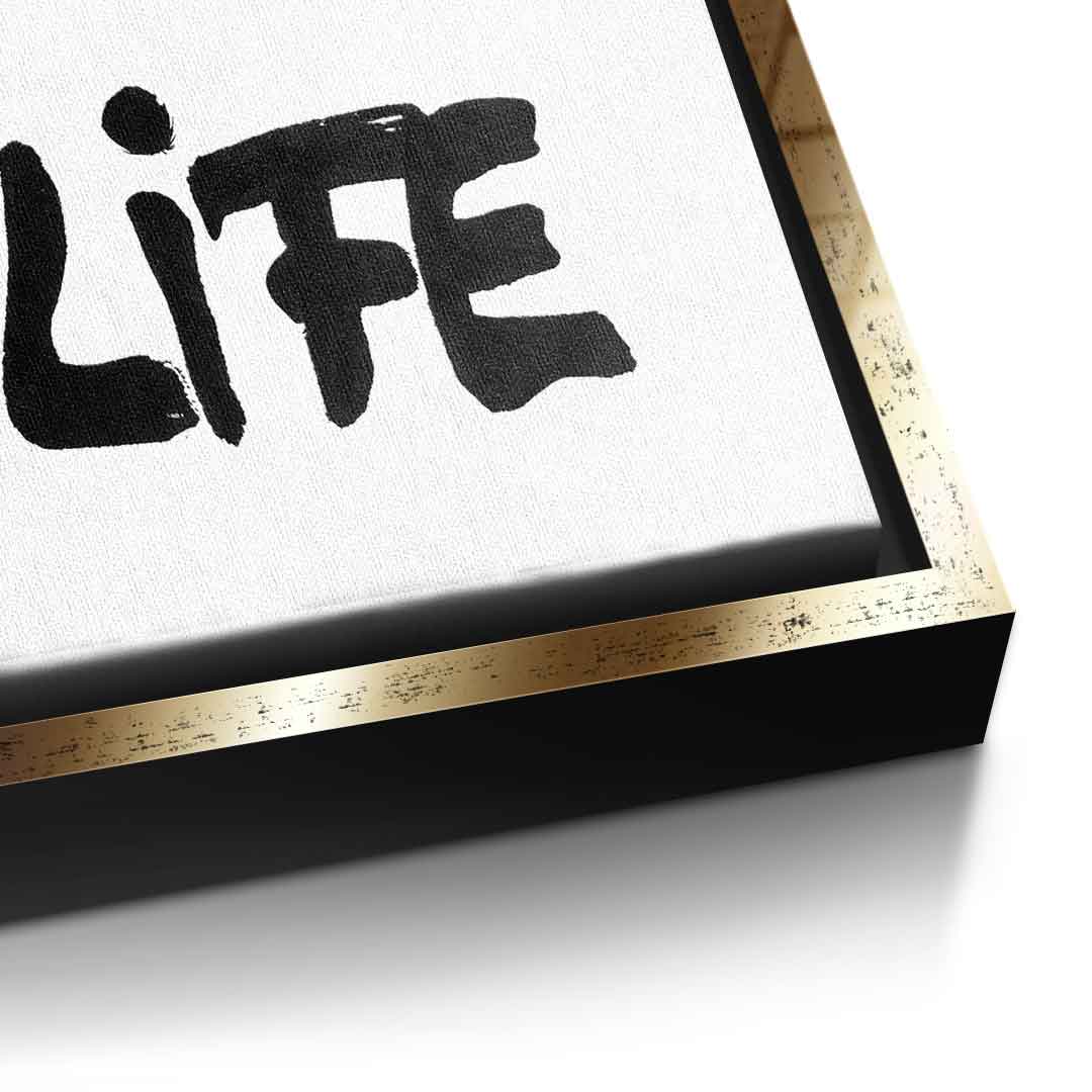 DOTCOMCANVAS live your f***ing best life Leinwandbild Detail Gold Rahmen