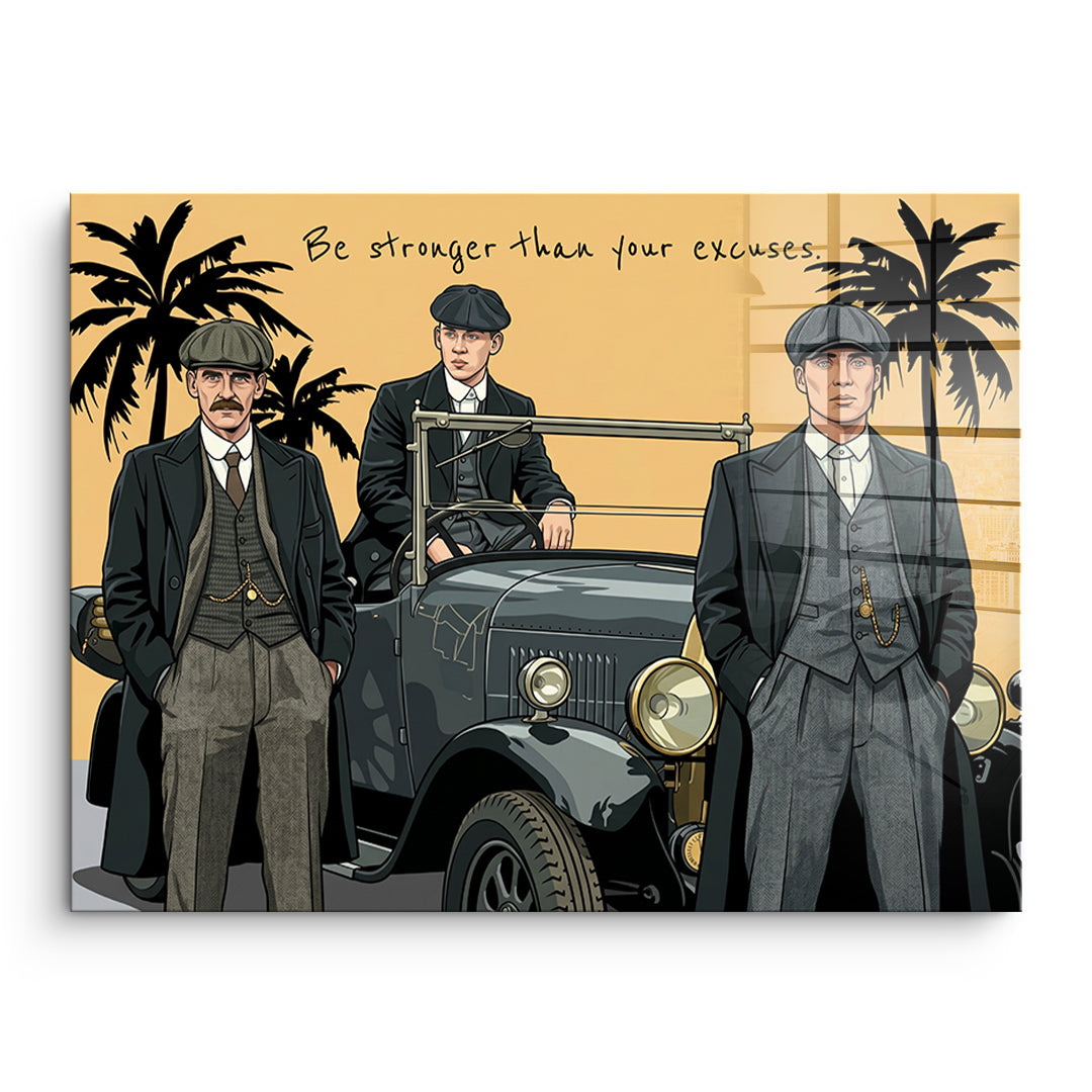 DOTCOMCANVAS Be stronger than your excuses Acrylglasbild Vorderansicht ohne Rahmen