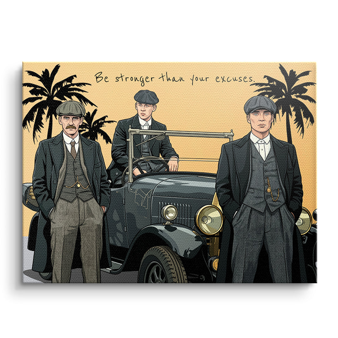DOTCOMCANVAS Be stronger than your excuses Leinwandbild Vorderansicht ohne Rahmen