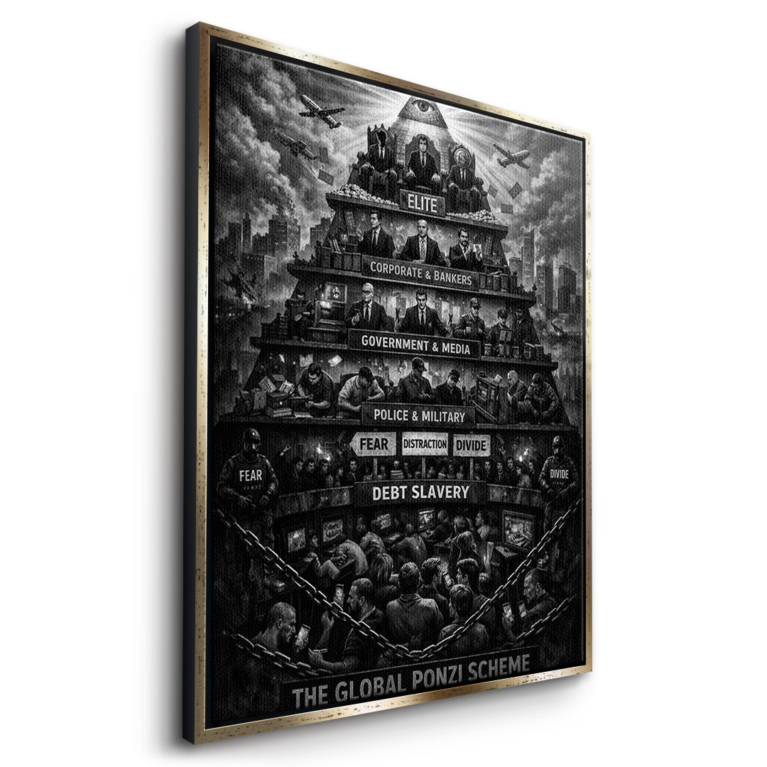 Elite Pyramide Leinwand Seitenansicht goldener Rahmen