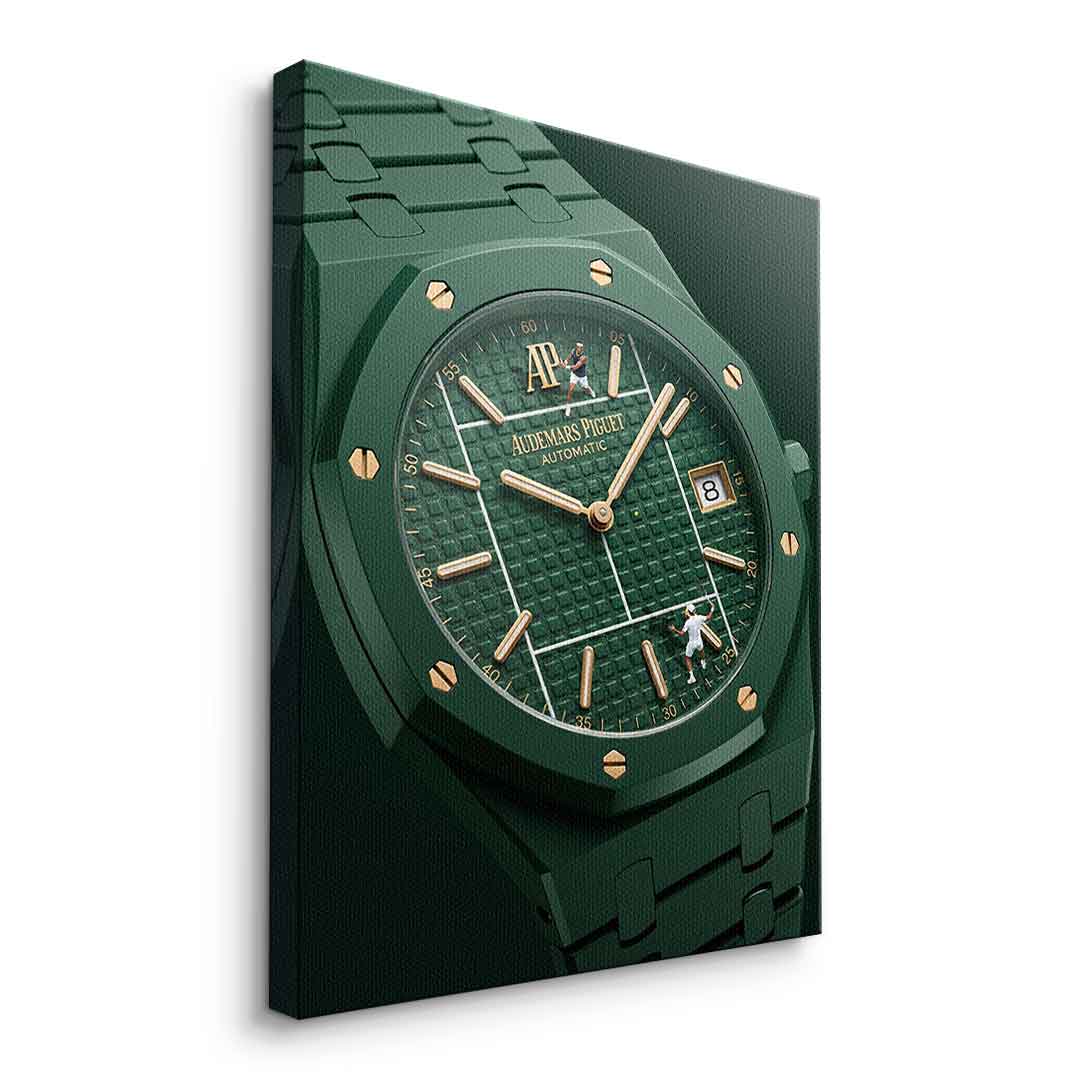 Luxury Timepiece – Tennis Leinwandbild Seitenansicht ohne Rahmen