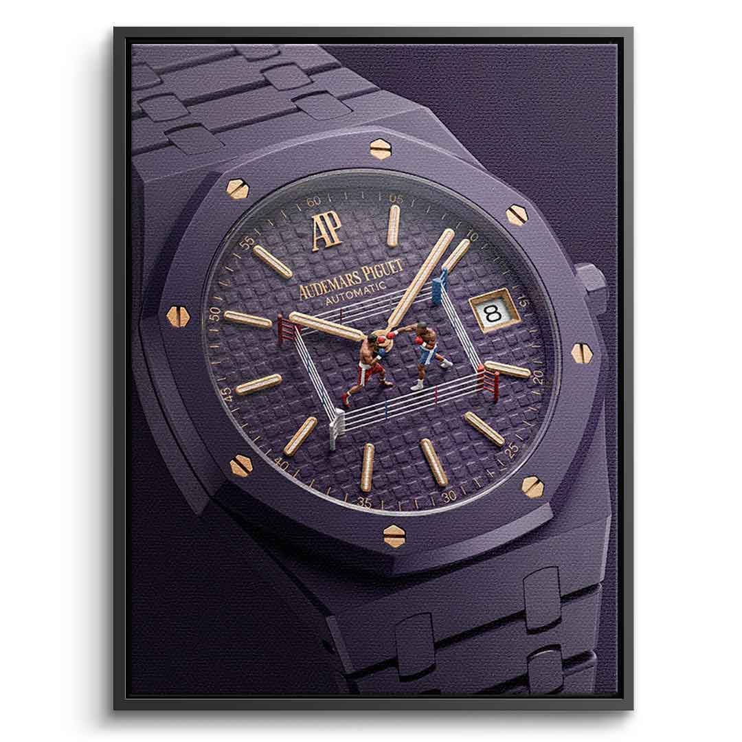 Luxury Timepiece – Boxing Leinwandbild silberner Rahmen