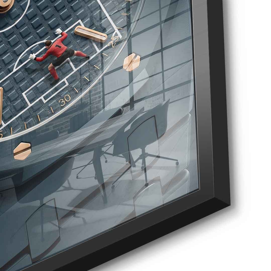 Luxury Timepiece – Football Acrylglasbild Detail Schwarz
