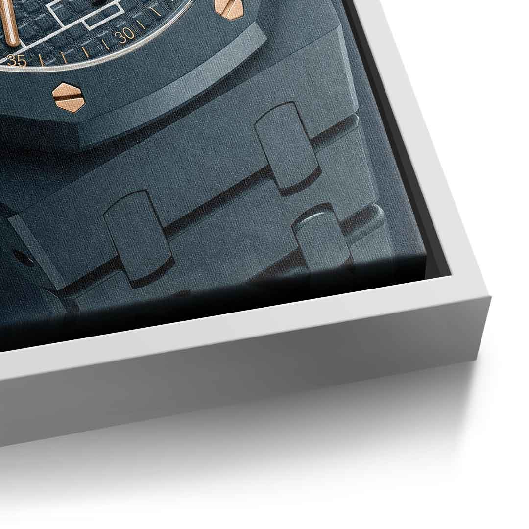 Luxury Timepiece – Football Leinwandbild Detail Weiß