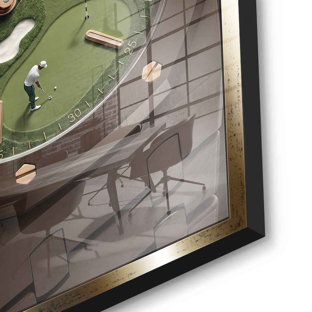 Luxury Timepiece – Golf Acrylglasbild Detailansicht Gold