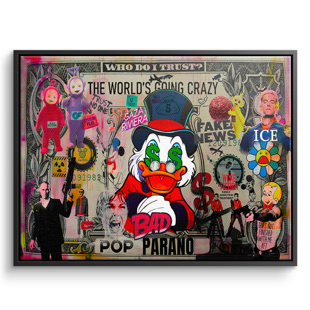 DOTCOMCANVAS FINAL POP PARANO Leinwandbild Vorderansicht Schwarz