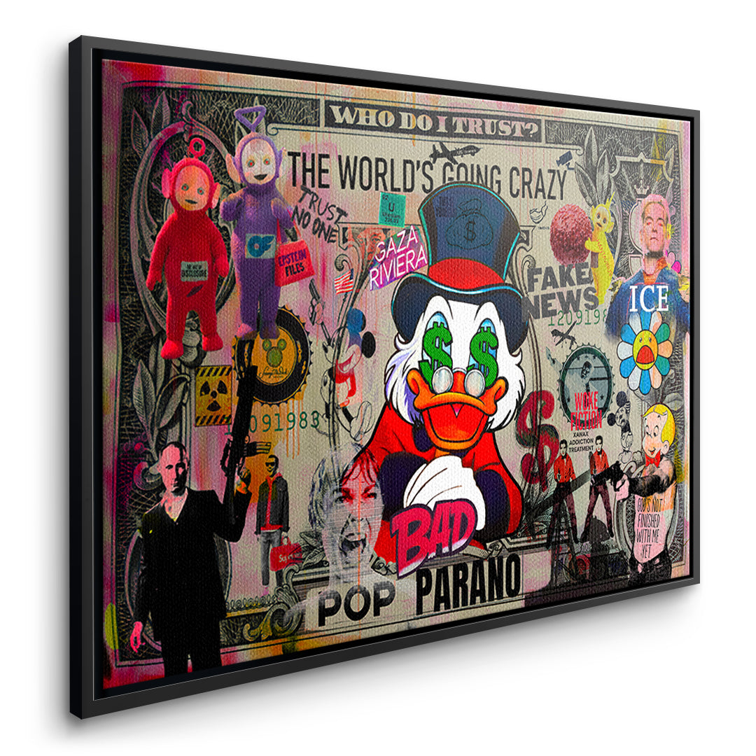 DOTCOMCANVAS FINAL POP PARANO Leinwandbild Seitenansicht Schwarz