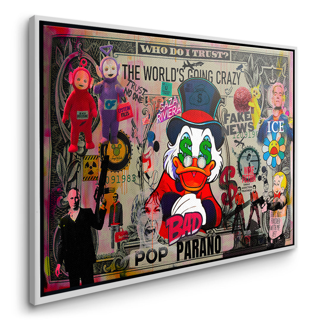 DOTCOMCANVAS FINAL POP PARANO Leinwandbild Seitenansicht Weiß