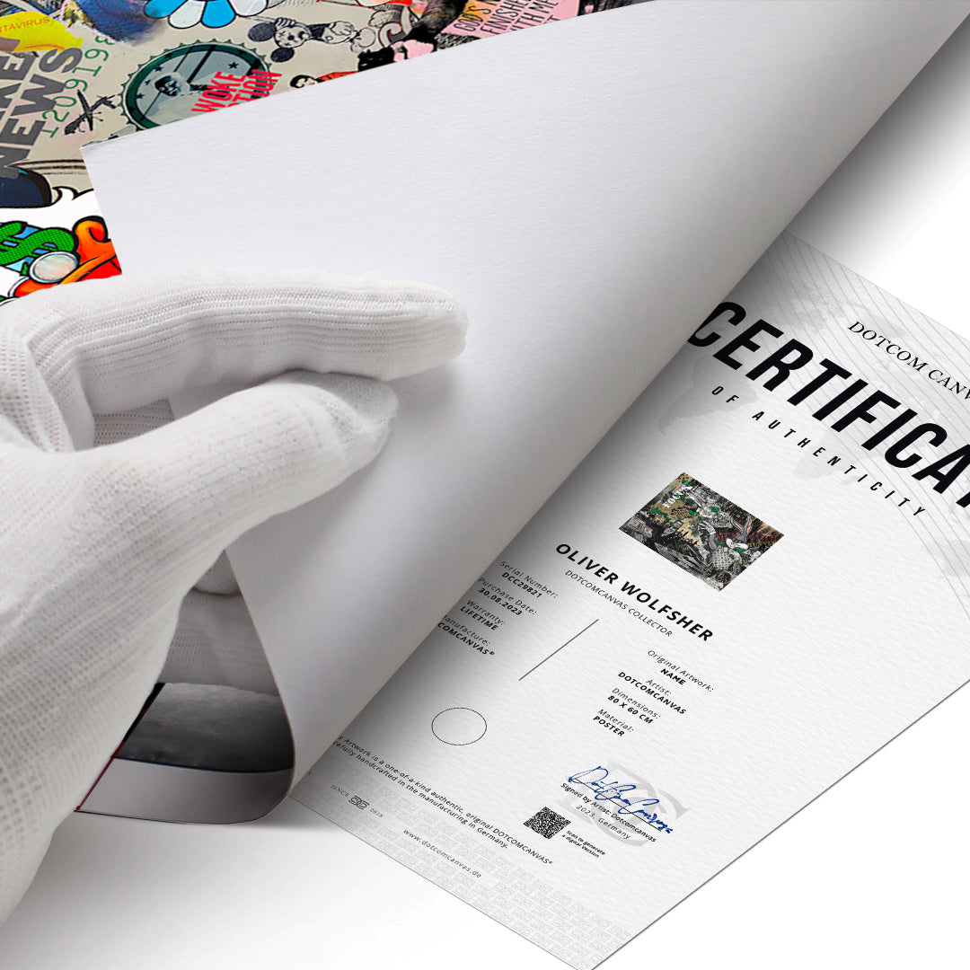 DOTCOMCANVAS FINAL POP PARANO Poster Echtheitszertifikat