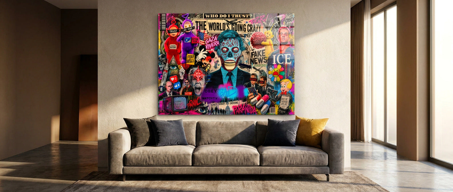 DOTCOMCANVAS THE WORLD IS GOING CRAZY Banner