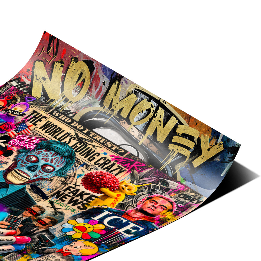 DOTCOMCANVAS THE WORLD IS GOING CRAZY Poster Eck-Detailansicht 2