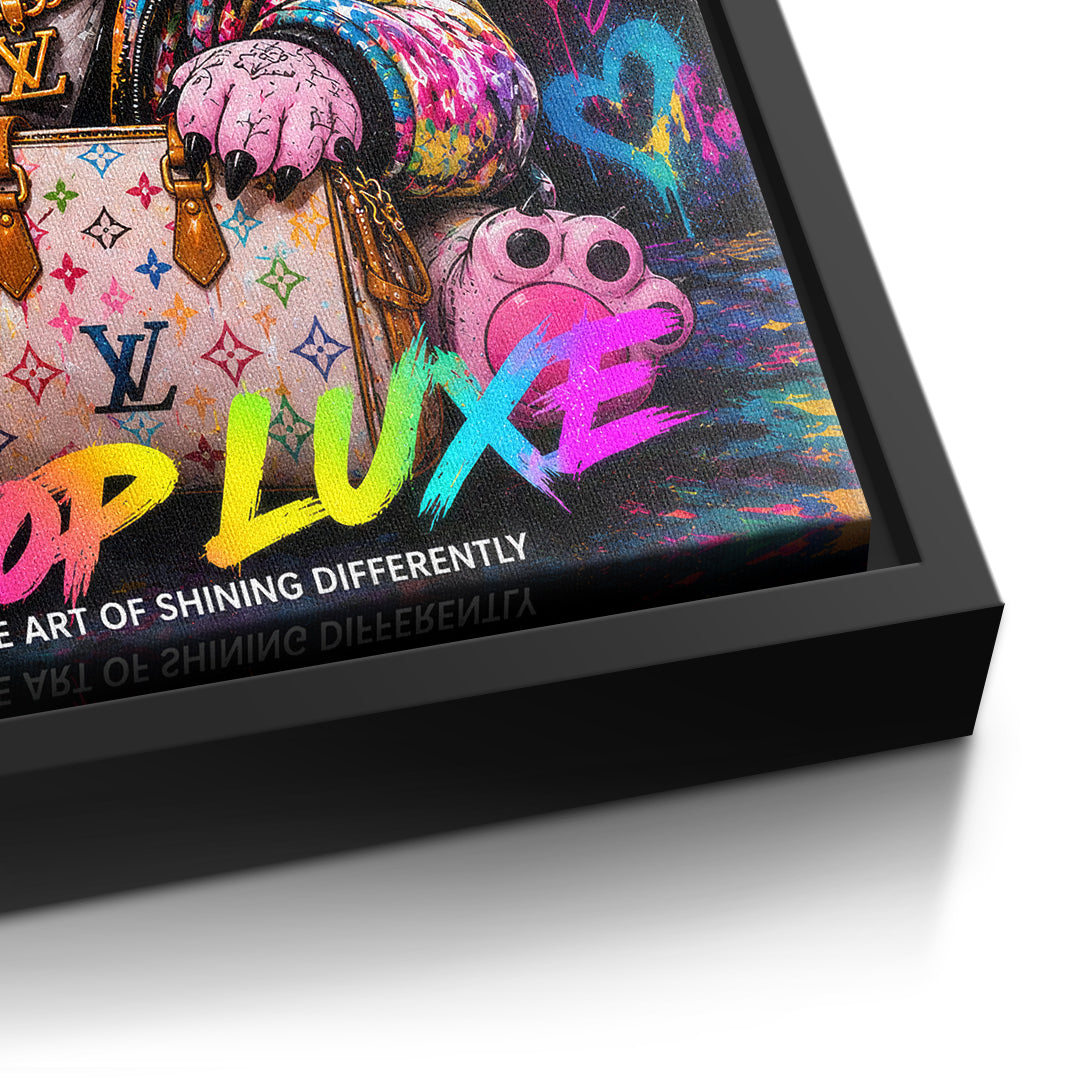 DOTCOMCANVAS Pop Luxe Leinwandbild Detailansicht mit schwarzem Rahmen