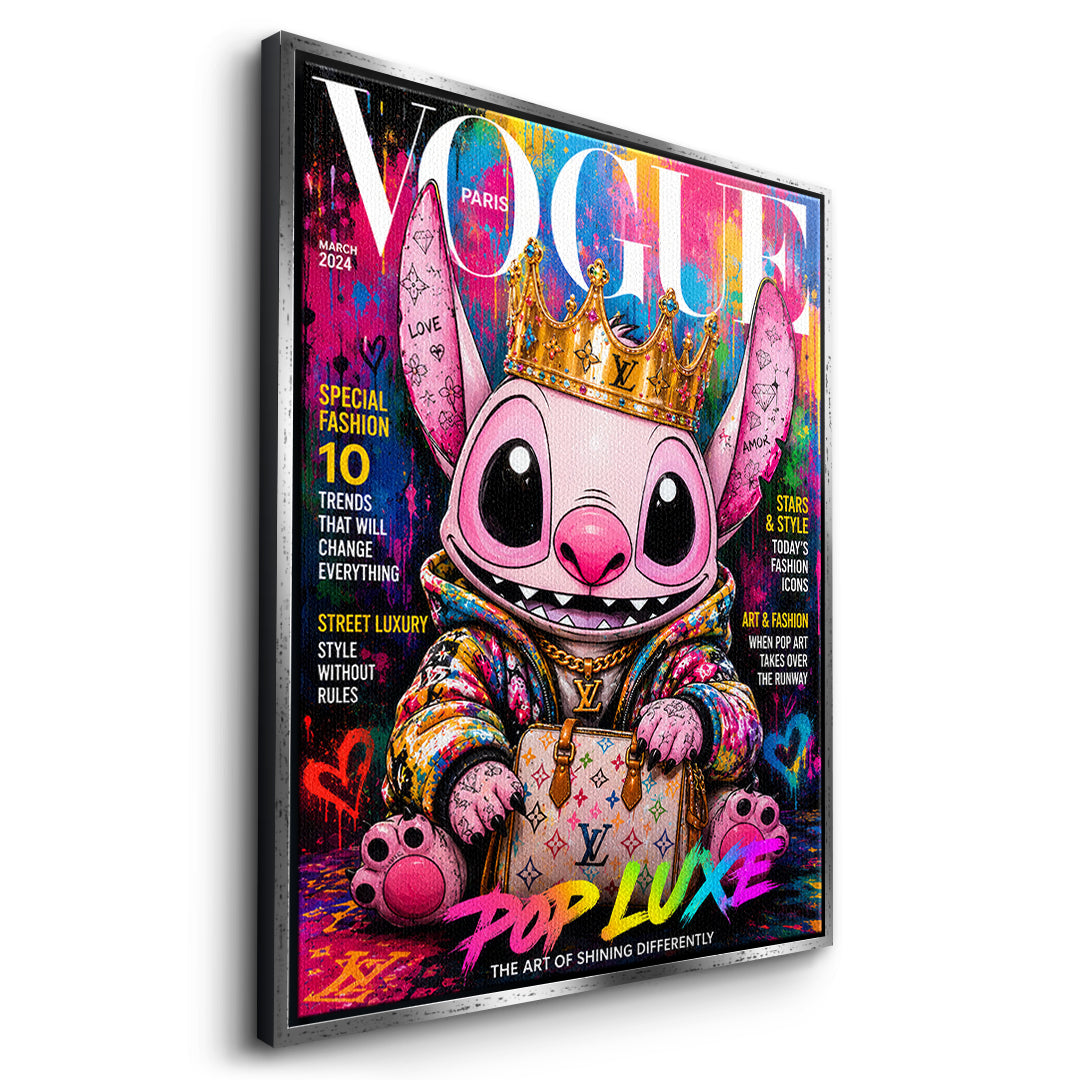 DOTCOMCANVAS Pop Luxe Leinwandbild Seitenansicht mit silbernem Rahmen