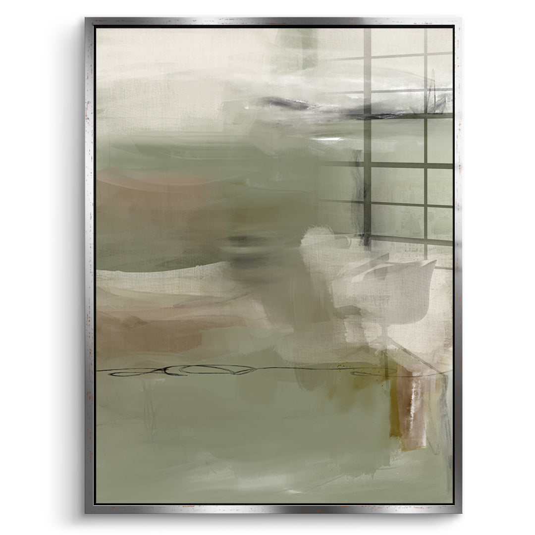 DOTCOMCANVAS Emerald Whispers Acrylglasbild Vorderansicht silberner Rahmen