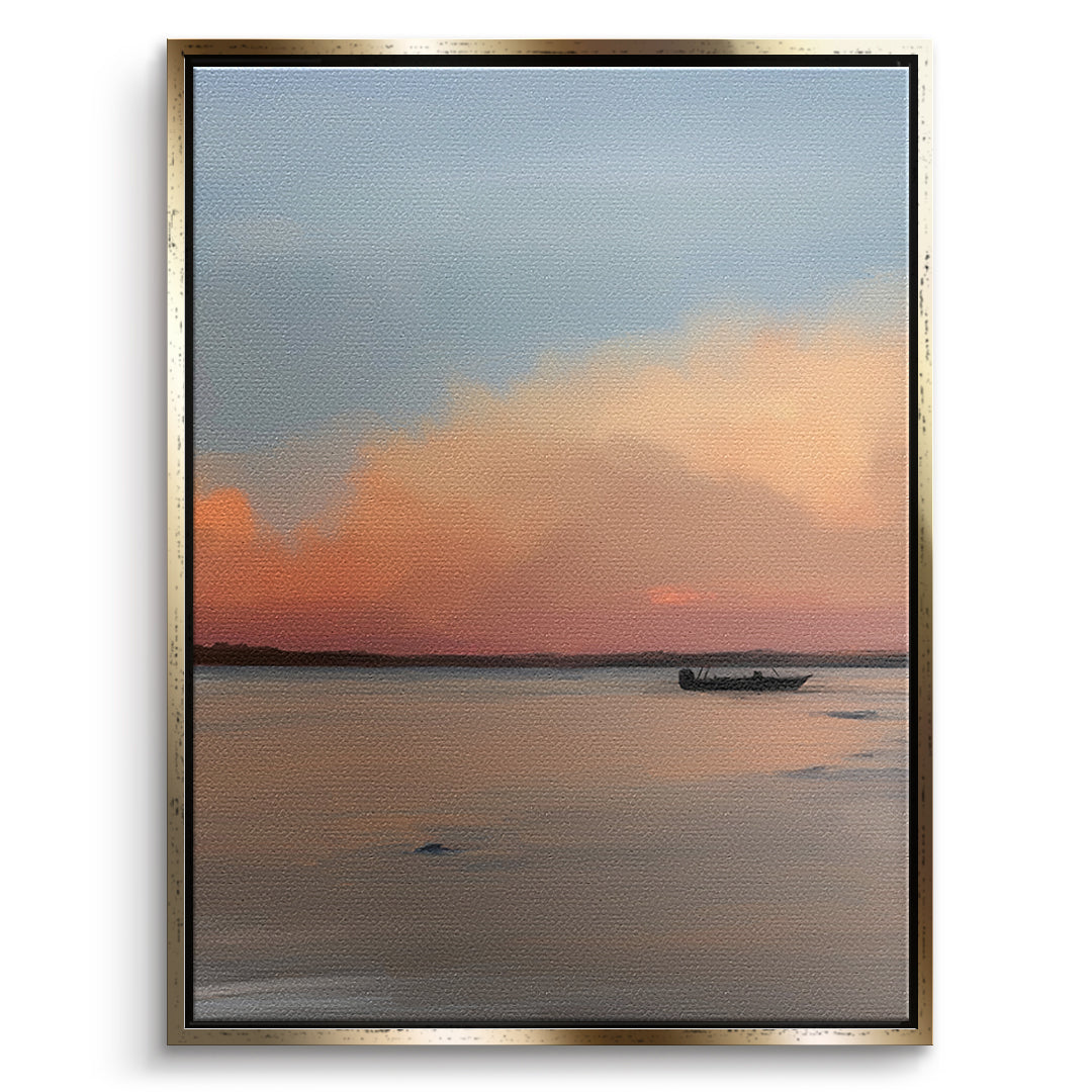 DOTCOMCANVAS Porto Rico Leinwandbild Vorderansicht goldener Rahmen