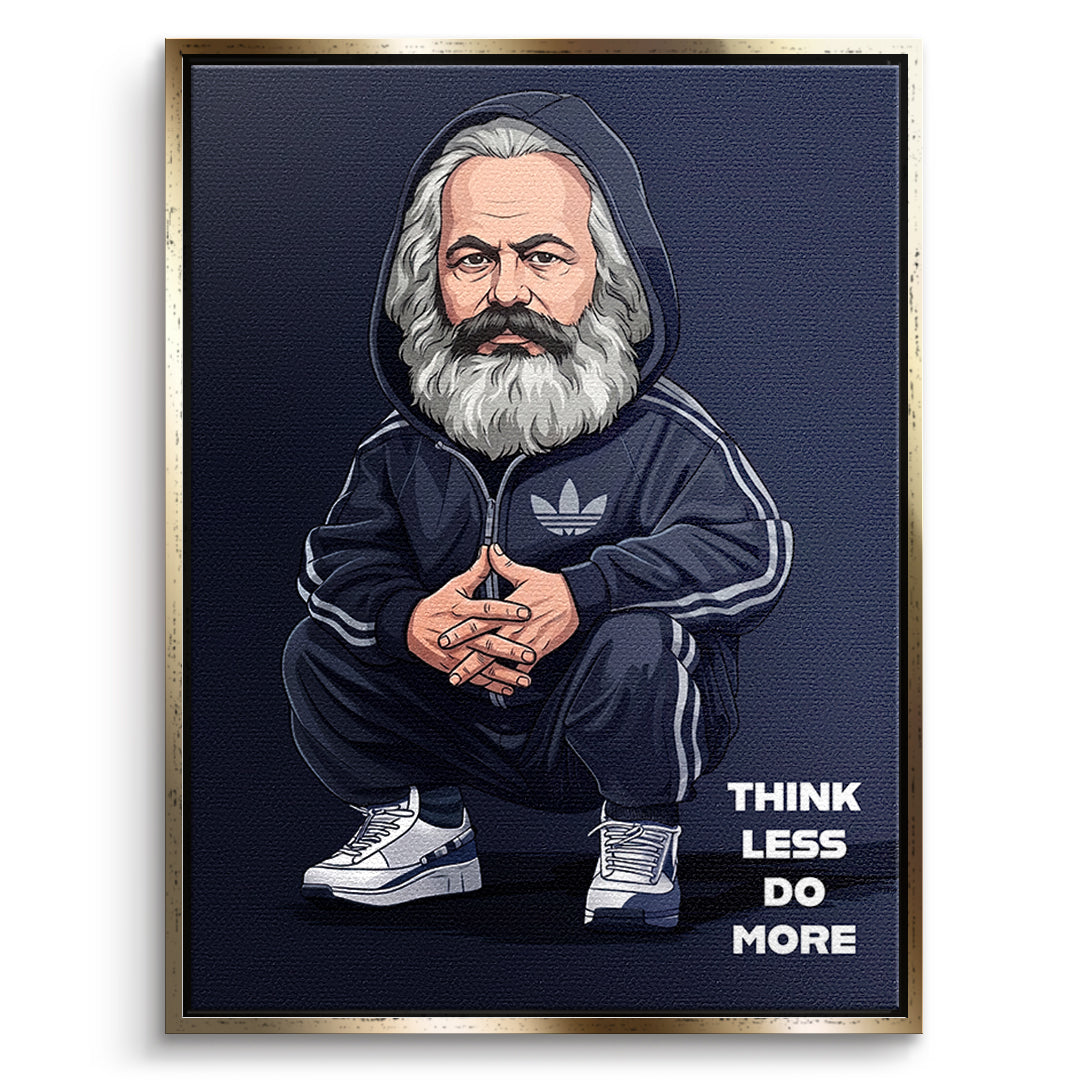 DOTCOMCANVAS Karl Marx Swag Leinwandbild Vorderansicht Gold