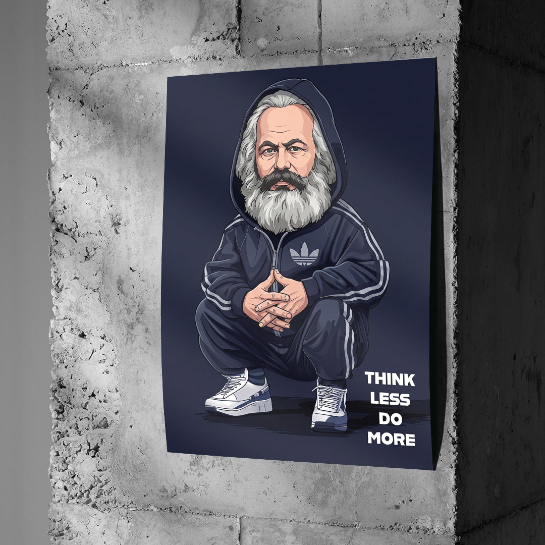 DOTCOMCANVAS Karl Marx Swag Poster an Betonwand