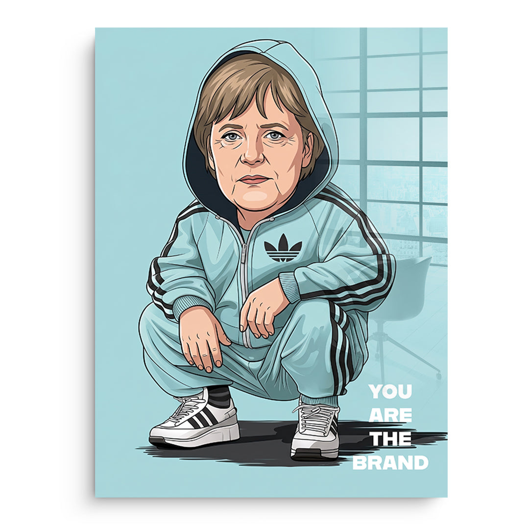 DOTCOMCANVAS Angela Merkel Swag Acrylglasbild Vorderansicht ohne Rahmen