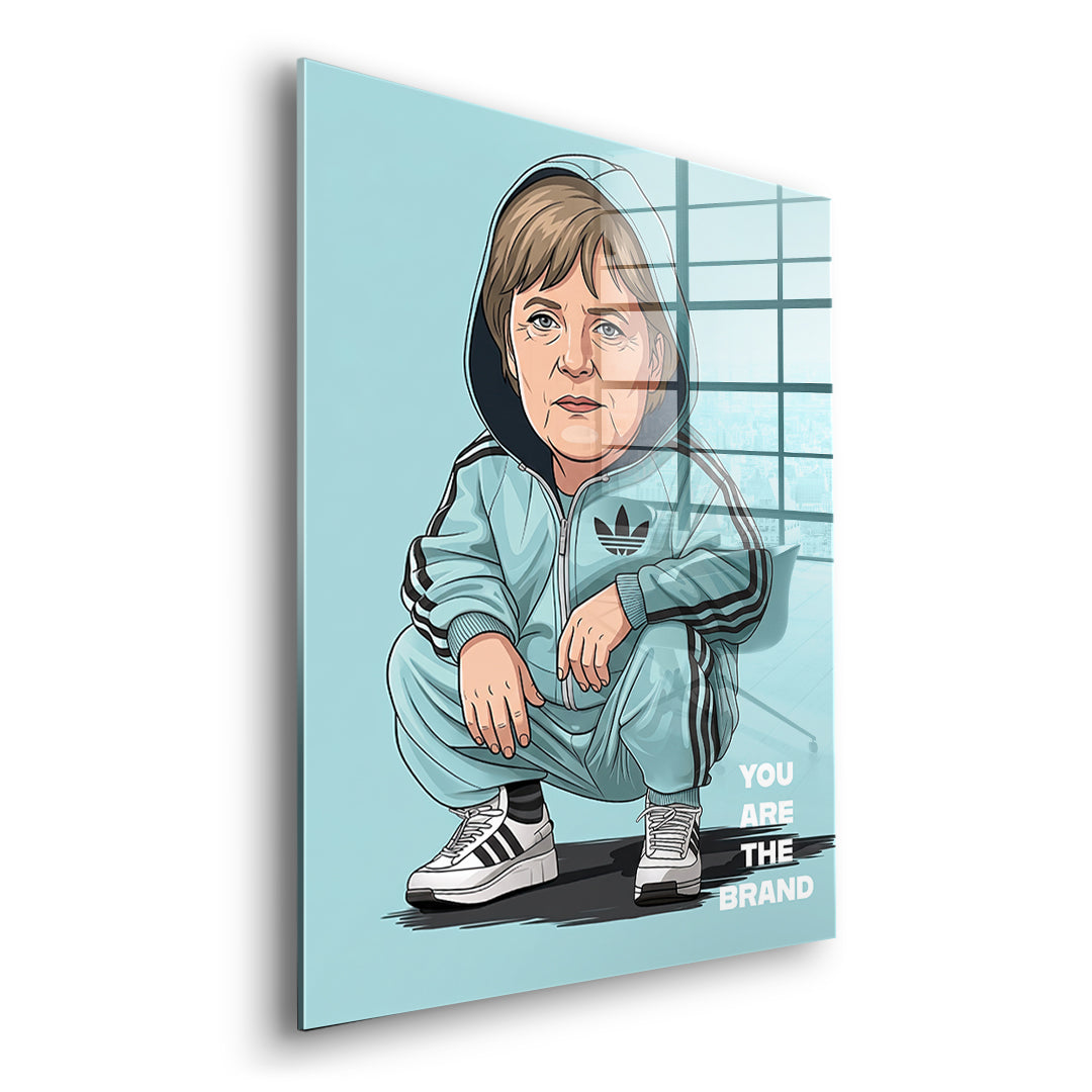 DOTCOMCANVAS Angela Merkel Swag Acrylglasbild Seitenansicht ohne Rahmen
