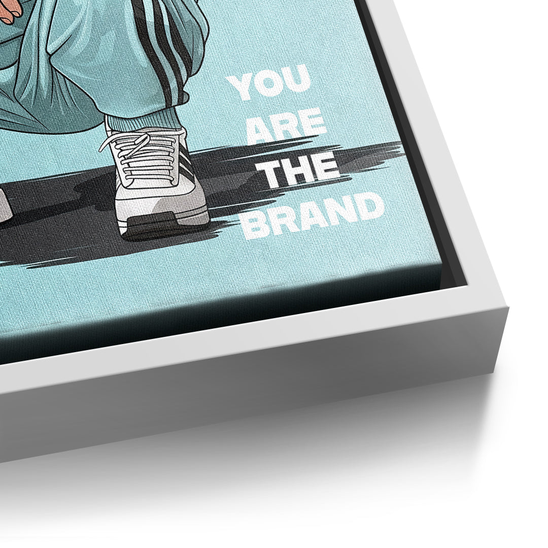 DOTCOMCANVAS Angela Merkel Swag Leinwandbild Detailansicht weißer Rahmen