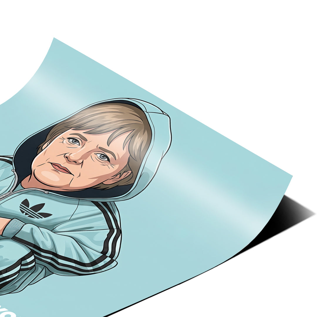 DOTCOMCANVAS Angela Merkel Swag Poster Detailansicht Nahaufnahme