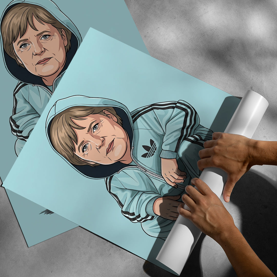 DOTCOMCANVAS Angela Merkel Swag Poster Rolled-up Ansicht