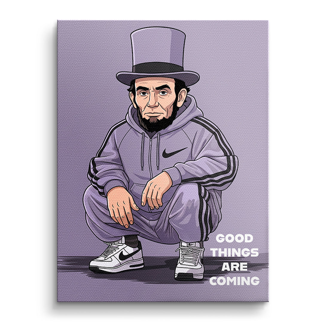 DOTCOMCANVAS Abraham Lincoln Swag Leinwandbild Vorderansicht ohne Rahmen