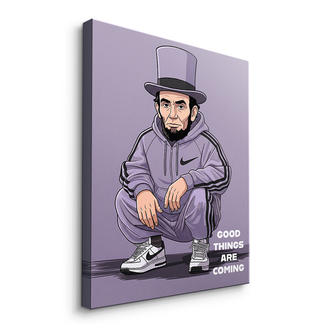 DOTCOMCANVAS Abraham Lincoln Swag Leinwandbild Seitenansicht ohne Rahmen